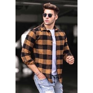 Madmext Checked Camel Shirt 4664