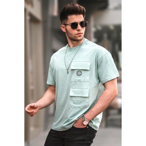 Madmext Mint Green Pocket Detailed Oversize Men's T-Shirt 5835