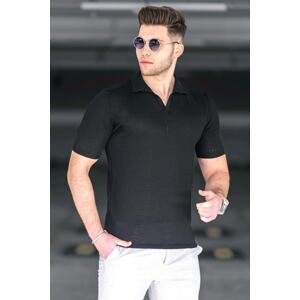 Madmext Black Polo Neck T-Shirt 5074