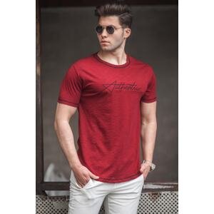 Madmext Claret Red Men's Printed T-Shirt 5274
