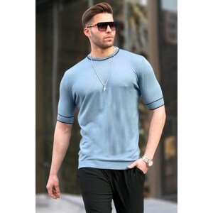 Madmext Men's Blue Knitwear T-Shirt 5080