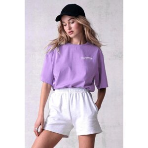 Madmext Mad Girls Lilac Print T-Shirt