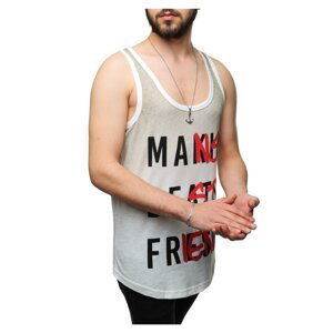 Madmext Printed Khaki Singlet 2501