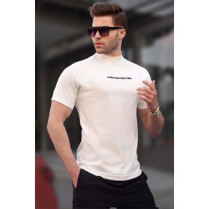 Madmext Men's Half Turtleneck Regular Fit Ecru Men's T-Shirt 6119