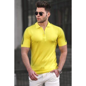 Madmext Yellow Polo Neck Knitwear T-Shirt 5084