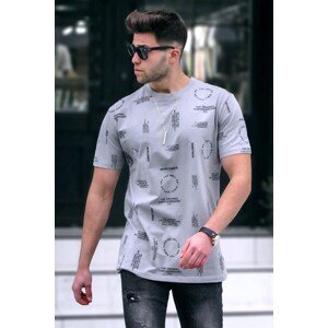 Madmext Printed Dyed Gray T-shirt 5388