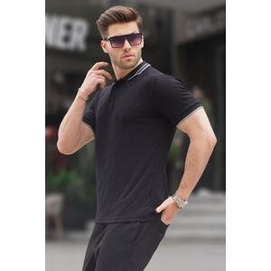 Madmext Black Polo Neck Regular Fit Men's T-shirt 6110