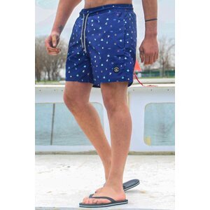 Madmext Navy Blue Patterned Men's Marine Shorts 6367