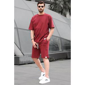 Madmext Men's Burgundy Basic Shorts Set 6377