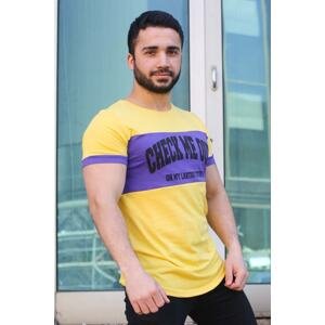 Madmext Print Detailed Yellow T-Shirt 3013