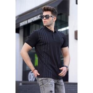 Madmext Men's Polo Neck Black T-Shirt 5822