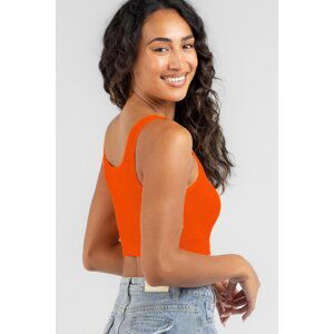 Madmext Orange Strappy Basic Crop Top Blouse