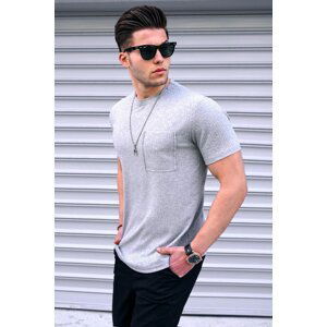 Madmext Gray Basic Knitwear T-Shirt