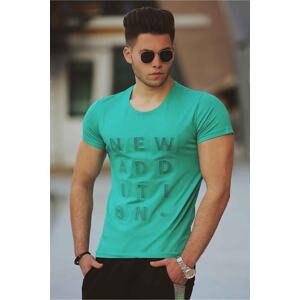 Madmext Embroidery Detailed Green T-Shirt 2895