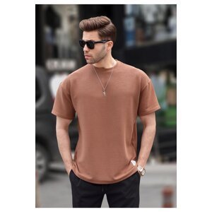 Madmext Men's Brown Oversize Basic T-Shirt 6127