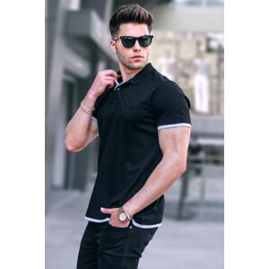 Madmext Basic Black Polo Neck T-Shirt 5885