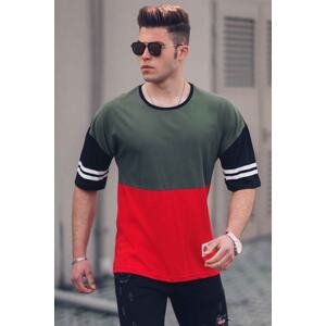 Madmext Color Block Red T-Shirt 3078