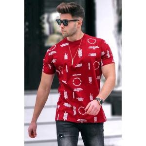 Madmext Burgundy Printed T-shirt 5388