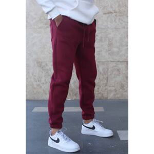 Madmext Claret Red Racked Basic Men's Sweatpants 5482