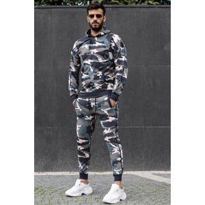 Madmext Blue Camouflage Patterned Tracksuit 4765