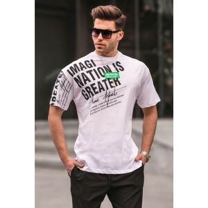 Madmext White Printed Men's T-Shirt 6073