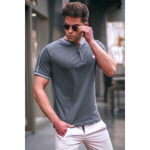 Madmext Smoked Polo Collar Men's T-Shirt 9281