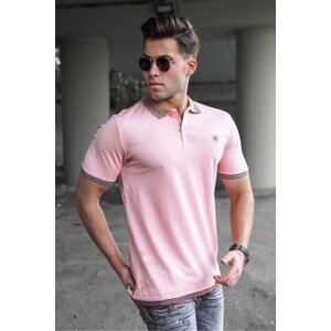 Madmext Pink Men's Polo Neck T-Shirt 5116