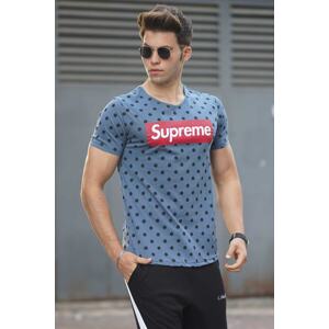 Madmext Men's Indigo Spotted T-Shirt 2640