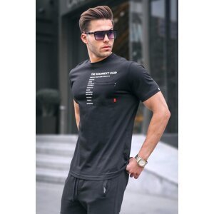 Madmext Men's Black Pocket Printed T-Shirt 5861