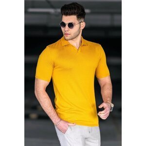 Madmext Mustard Polo Collar T-Shirt 5074