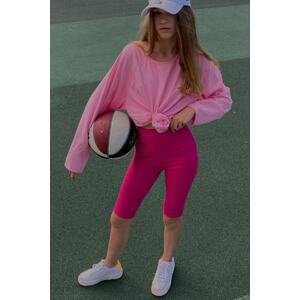 Madmext Pink Basic Crew Neck Women's Sweatshirt
