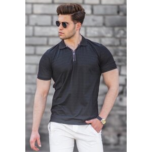 Madmext Men's Black Polo Neck Knitwear T-Shirt 5117