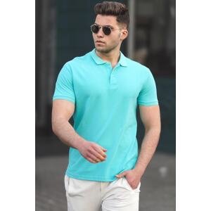 Madmext Turquoise Basic Polo Neck Men's T-Shirt 5101