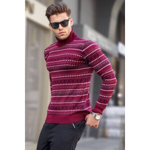Madmext Burgundy Turtleneck Knitwear Sweater 5170