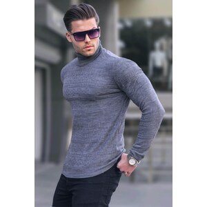 Madmext Anthracite Turtleneck Patterned Sweater 4661