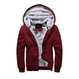 Madmext Burgundy Shearling Cardigan 22377