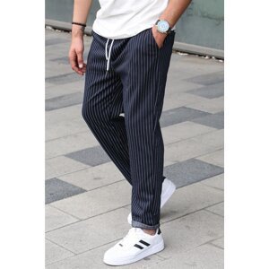 Madmext Navy Blue Striped Men's Regular Fit Sweatpants 6511