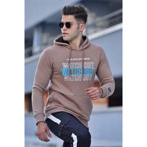 Madmext Camel Printed Hoodie Sweatshirt 4381