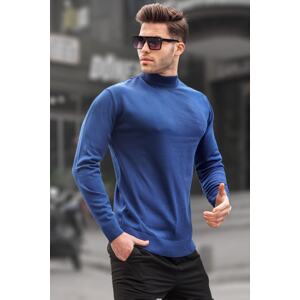 Madmext Indigo Slim Fit Half Turtleneck Men's Knitwear Sweater 6343