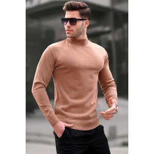 Madmext Stone Color Slim Fit Half Turtleneck Men's Knitwear Sweater 6343