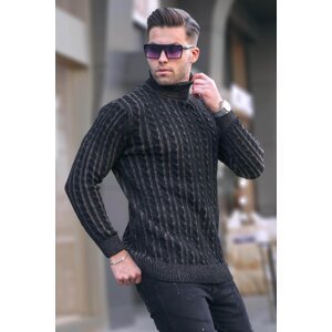 Madmext Black Turtleneck Knitted Detailed Sweater 6317
