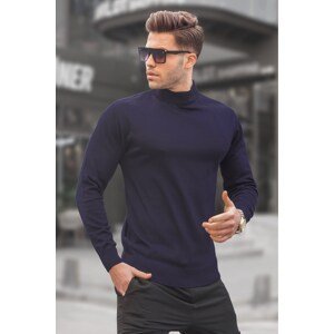 Madmext Navy Blue Slim Fit Half Turtleneck Men's Knitwear Sweater 6343