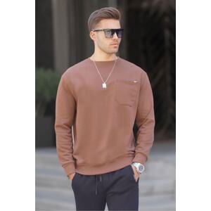 Madmext Brown Regular Fit Basic Sweatshirt 6136