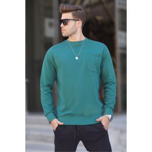 Madmext Dark Green Regular Fit Basic Sweatshirt 6136