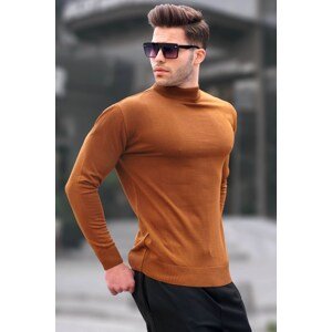 Madmext Dark Mustard Slim Fit Half Turtleneck Men's Knitwear Sweater 6343