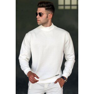 Madmext White Turtleneck Sweatshirt 5301