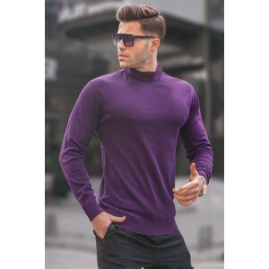 Madmext Purple Slim Fit Half Turtleneck Men's Knitwear Sweater 6343