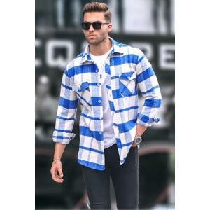 Madmext Blue Regular Fit Lumberjack Shirt 4950