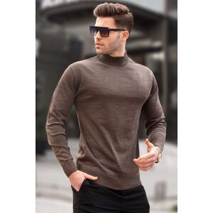 Madmext Bitter Brown Slim Fit Half Turtleneck Men's Knitwear Sweater 6343