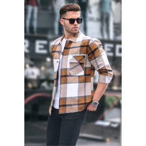 Madmext Camel Plaid Lumberjack Shirt 6713